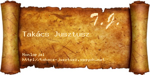 Takács Jusztusz névjegykártya